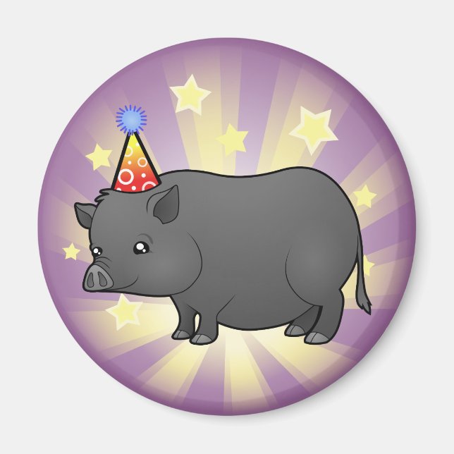 Birthday Miniature Pig Magnet (Front)
