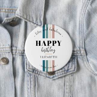 Birthday Minimalist design in pastel colours 10 Cm Round Badge