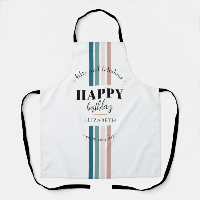 Birthday Minimalist design in pastel colours Apron (Front)