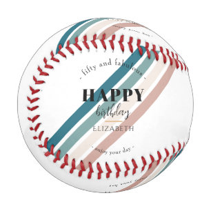 Birthday Minimalist design in pastel colours  Baseball
