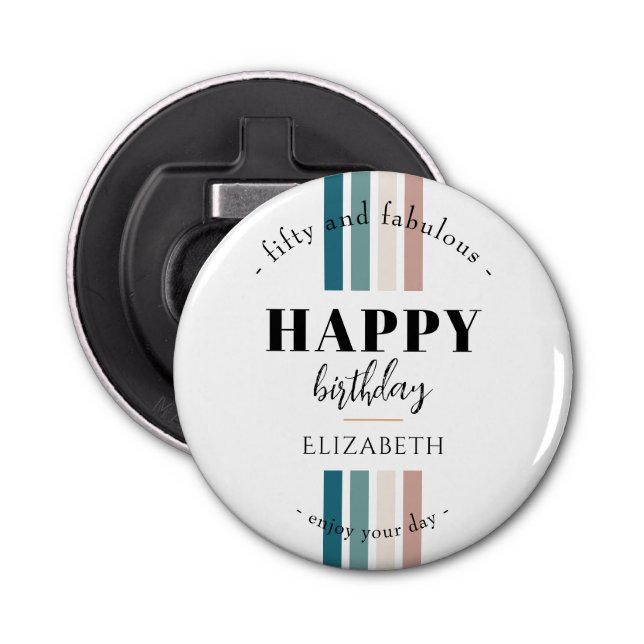 Birthday Minimalist design in pastel colours Bottle Opener (Front)