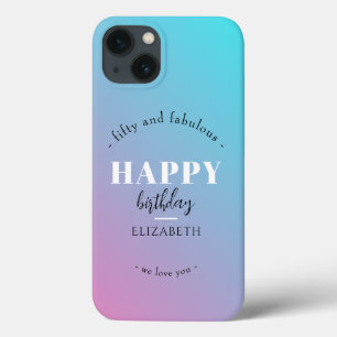 Birthday Minimalist design in pastel colours iPhone 13 Case