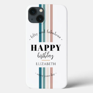 Birthday Minimalist design in pastel colours iPhone 13 Case
