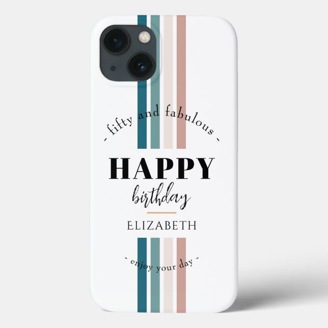 Birthday Minimalist design in pastel colours Case-Mate iPhone Case (Back)