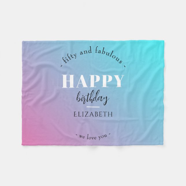 Birthday Minimalist design in pastel colours Fleece Blanket (Front (Horizontal))