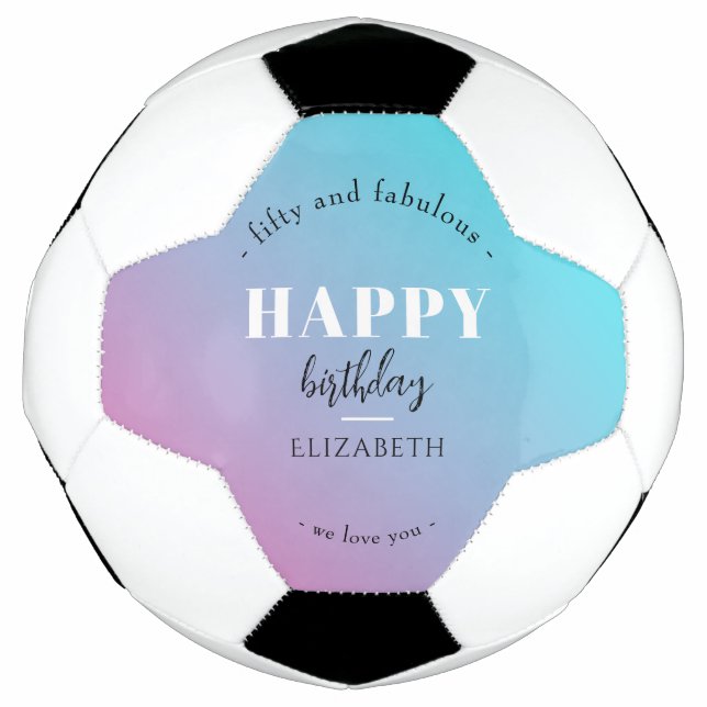 Birthday Minimalist design in pastel colours Football (Front)