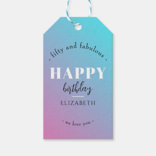 Birthday Minimalist design in pastel colours Gift Tags