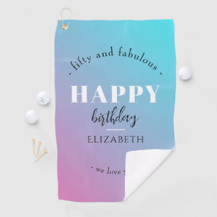 Birthday Minimalist design in pastel colours Golf Towel