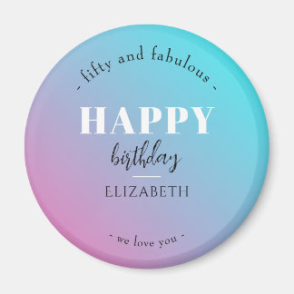 Birthday Minimalist design in pastel colours Magnet
