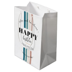 Birthday Minimalist design in pastel colours Medium Gift Bag