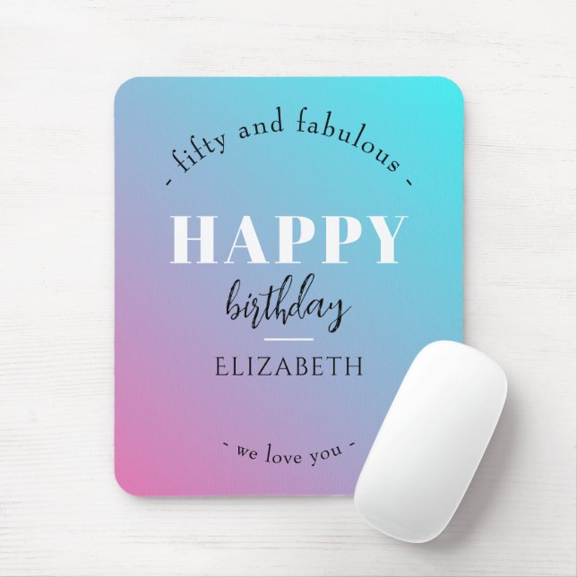 Birthday Minimalist design in pastel colours Mouse Mat (With Mouse)