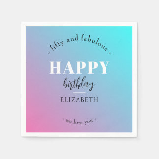 Birthday Minimalist design in pastel colours Napkin