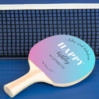 Birthday Minimalist design in pastel colours Ping Pong Paddle