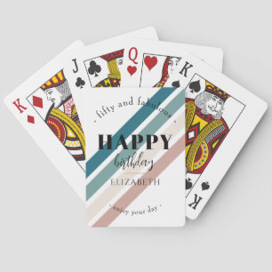 Birthday Minimalist design in pastel colours Playing Cards