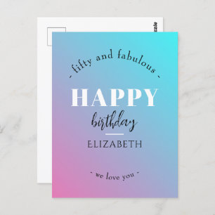 Birthday Minimalist design in pastel colours Postcard