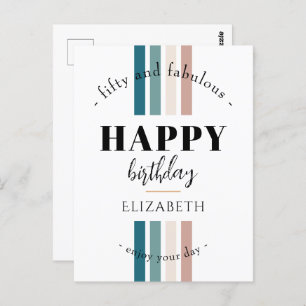 Birthday Minimalist design in pastel colours Postcard