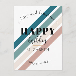 Birthday Minimalist design in pastel colours Postcard