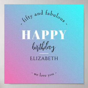 Birthday Minimalist design in pastel colours Poster