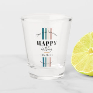Birthday Minimalist design in pastel colours Shot Glass