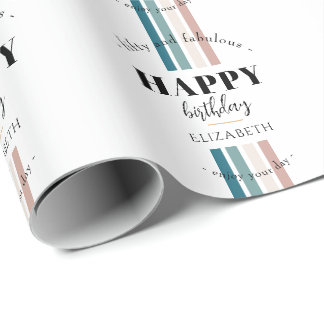 Birthday Minimalist design in pastel colours Wrapping Paper