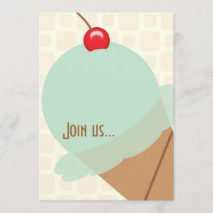 Birthday mint ice cream party invitation