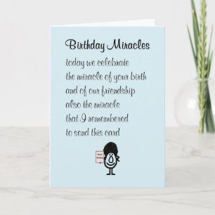 Birthday Miracles - A Funny Happy Birthday Poem Card