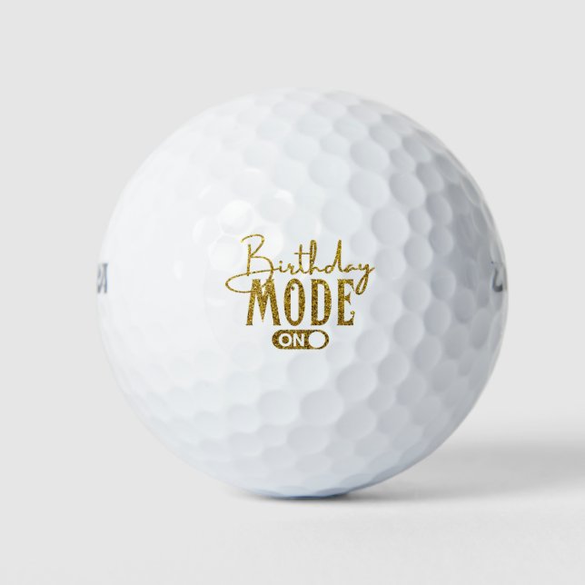 Birthday Mode On | Birthday Party Golf Balls (Front)