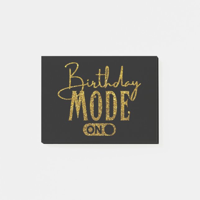 Birthday Mode On | Birthday Party Post-it Notes (Front)