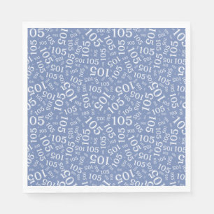 Birthday Modern 105 Number Pattern Blue/White Napkin