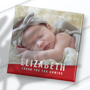 Birthday Modern Bright Colour Photo Thank You Magnet