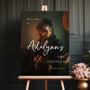 Birthday modern photo welcome poster