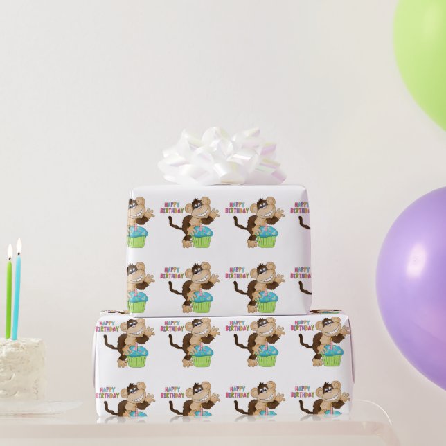 Birthday Monkey Party wrapping paper (Party Gifts)