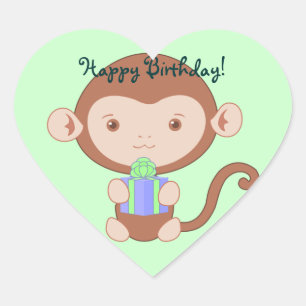 Birthday Monkey Stickers