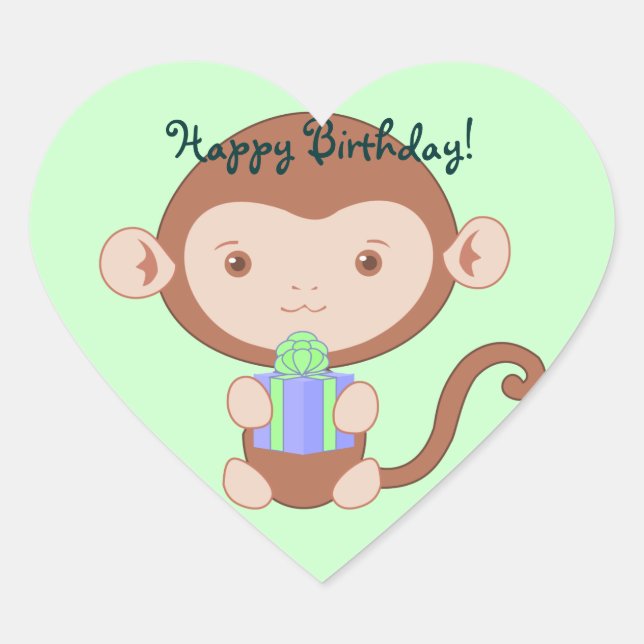 Birthday Monkey Stickers (Front)