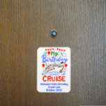 Birthday Monogram Cruising Cruise Cabin Door  Magnet<br><div class="desc">This design may be personalised in the area provided by changing the photo and/or text. Or it can be customised by clicking Personalise this Template and then choosing the click to customise further option and delete or change the colour of the background, add text, change the text colour or style,...</div>