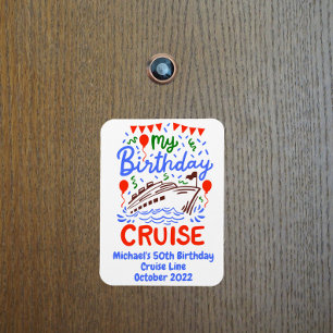 Birthday Monogram Cruising Cruise Cabin Door  Magnet
