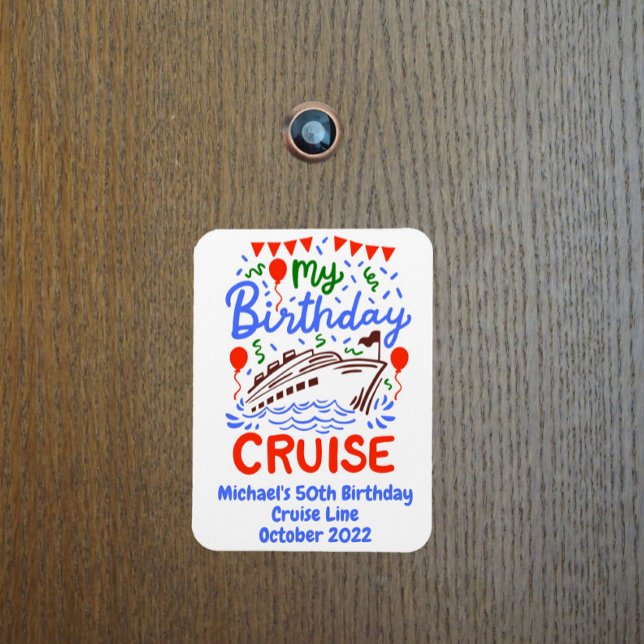 Birthday Monogram Cruising Cruise Cabin Door  Magnet (Creator Uploaded)