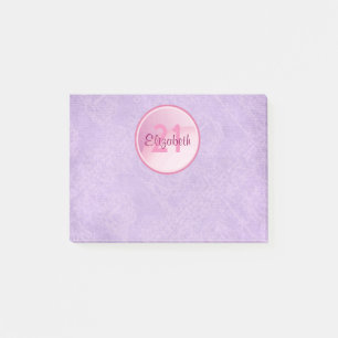 Birthday Monogram - Name and Age on a Pink Circle Post-it Notes