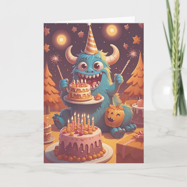 Birthday Monster Bash Card (Front)
