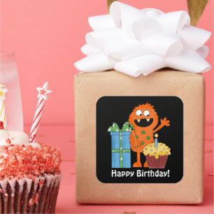 Birthday Monster party fun sticker