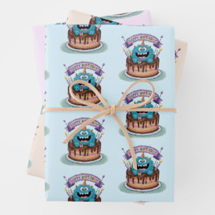 Birthday Monster Wrapping Paper Sheet
