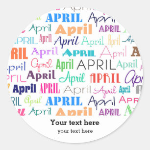 Birthday month April Classic Round Sticker