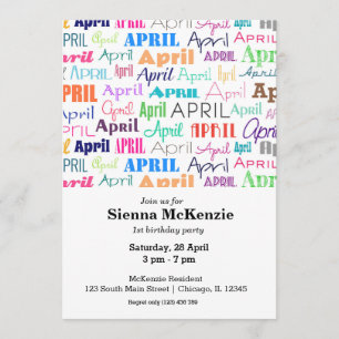 Birthday month April Invitation