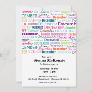 Birthday month December Invitation
