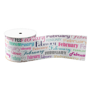 Birthday month February Grosgrain Ribbon