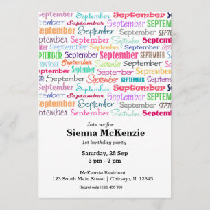 Birthday month September Invitation