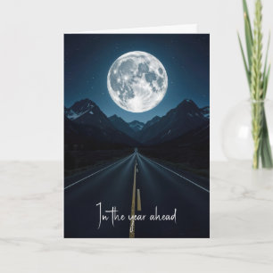 Birthday Moonlit Mountain Highway Card