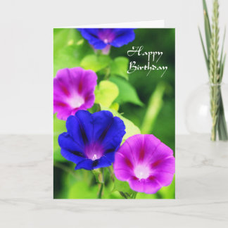 Birthday - Morning Glories Greeting Card