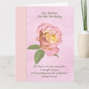 Birthday, Mother, Peace Rose Flower Card