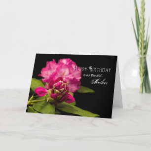 BIRTHDAY - MOTHER - RODODENDRONS - ON BLACK CARD